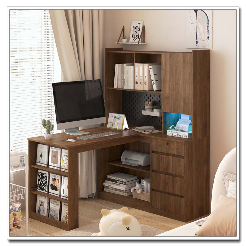 Bureau en L, Bois 4