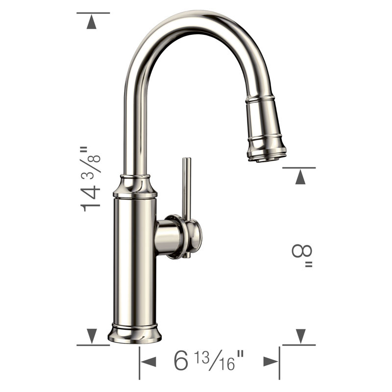 Robinet de bar rétractable Empressa, Nickel poli