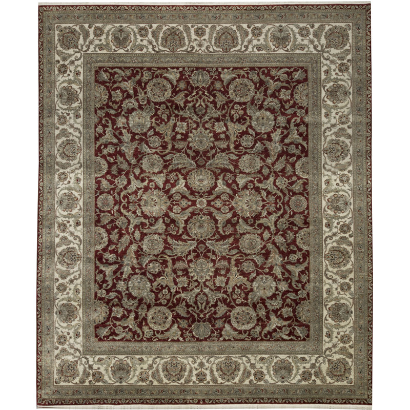 Hand-Knotted High-Quality Light Blue and Ivory Area Rug