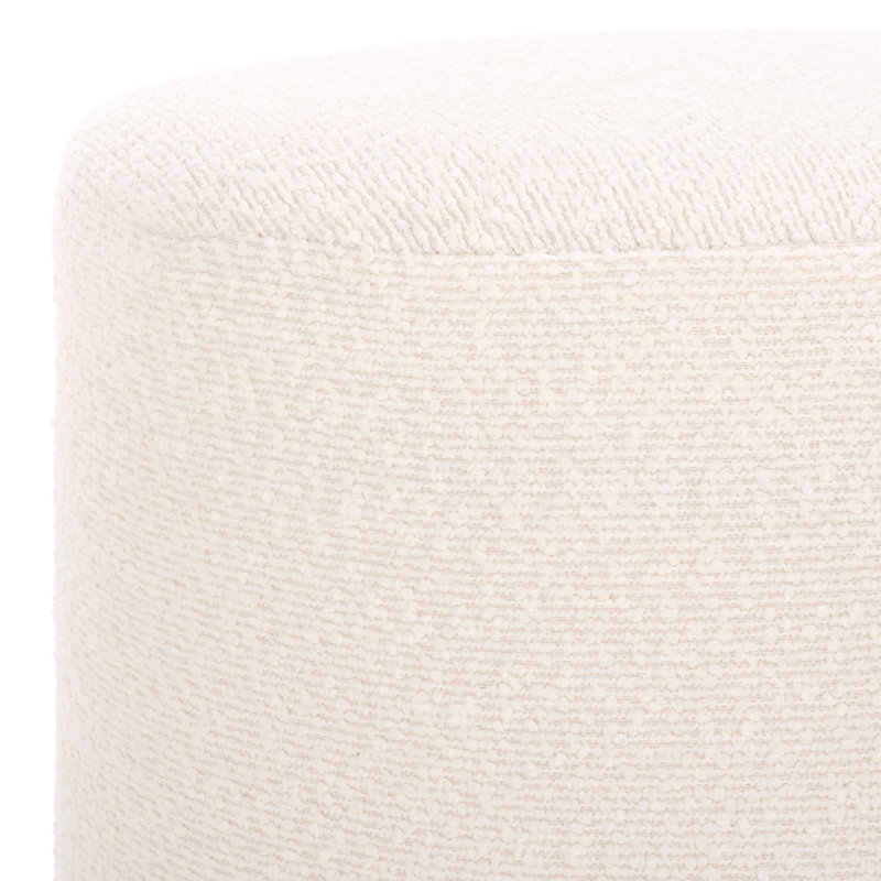 Round Boucle Ottoman, Black