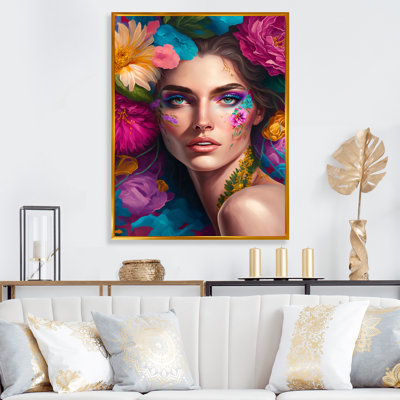 «Floral Sensual Woman Portrait VI», impression sur toile