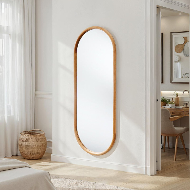 Solid Wood Oval Mirror