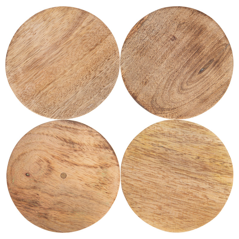 Ensemble de sous-verres en bois avec support