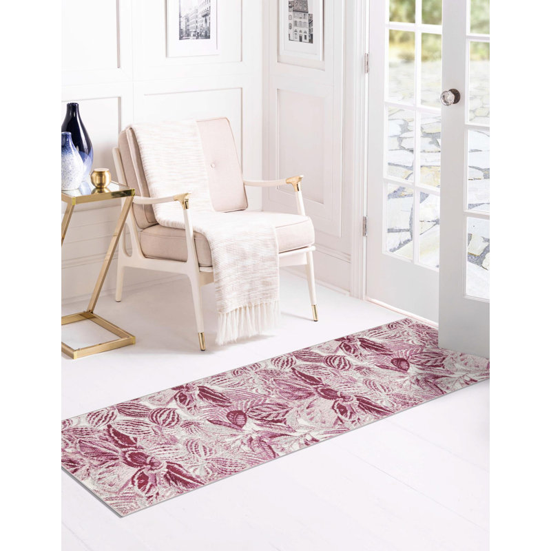 Tapis fuchsia_unique, Tapis de couloir 2 pi 7 po x 12 pi