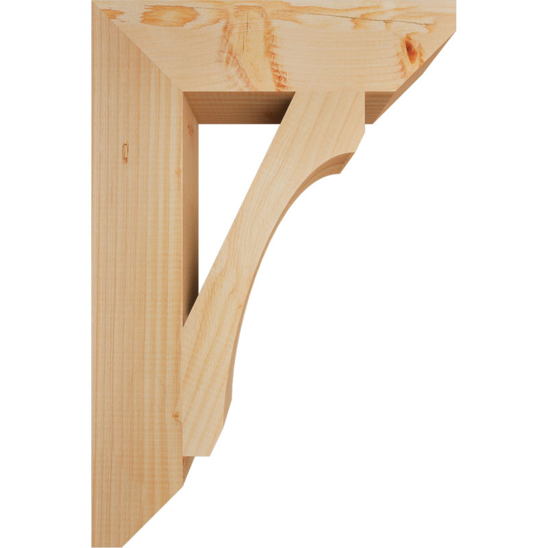 Support en bois / corbeau, Douglas (lisse), H 24 po x l 3,5 po x P 16 po