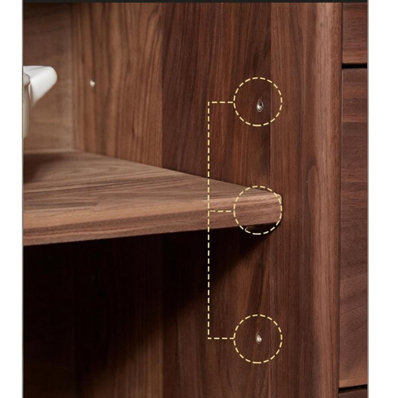 Buffet de rangement moderne en bois massif minimaliste, H 35,43 po x l 47,24 po x P 15,74 po