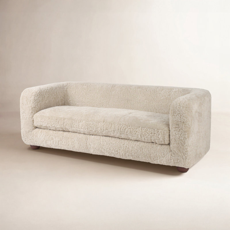 Gidget Sofa, Beige Shearling