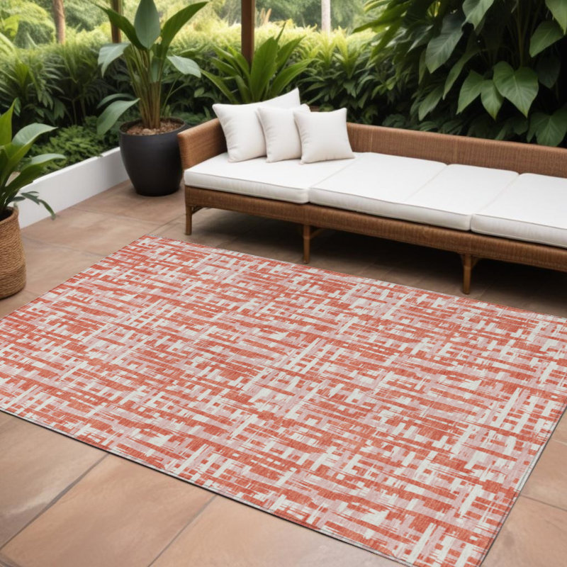 Tapis intérieur lavable abstrait 9 pi x 12 pi Coral