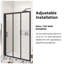 Porte de douche coulissante encadrée avec finition noir mat 50 po x l 54 po x H 70 po