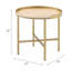 Table de chevet polyvalente en chêne avec une superbe finition café robuste au fini doré