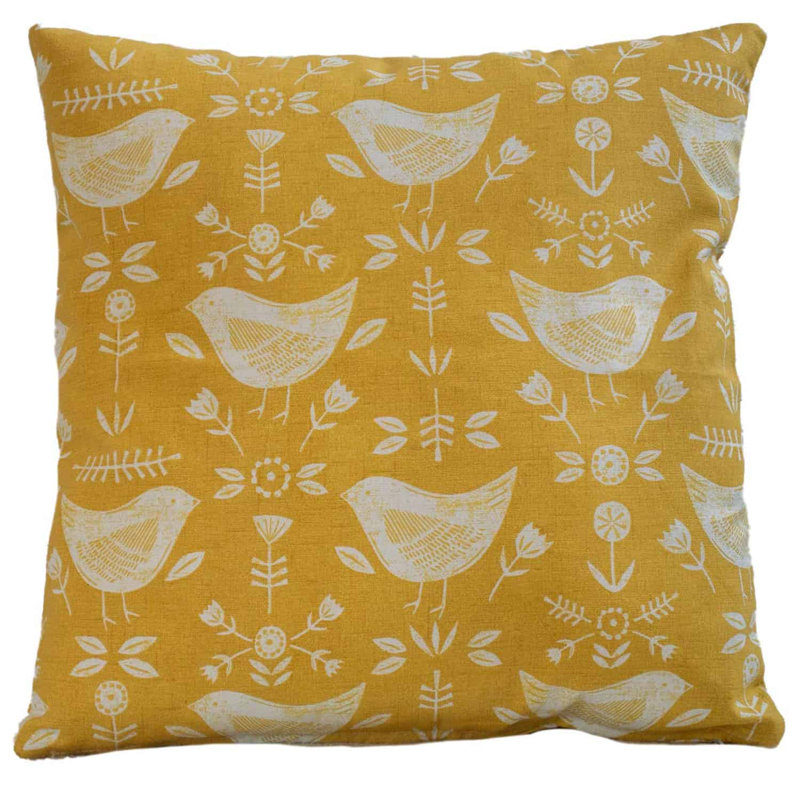Scandi Geometric Birds Cushion, 43x43cm, Feather filled