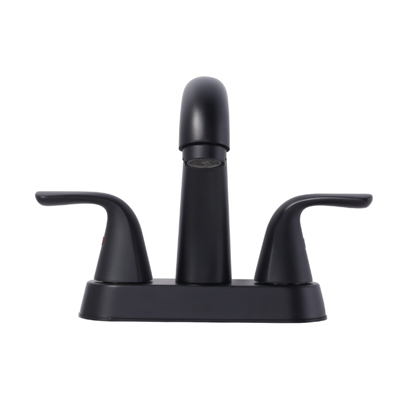 2-handle Bathroom Faucet with Drain Assembly, Black