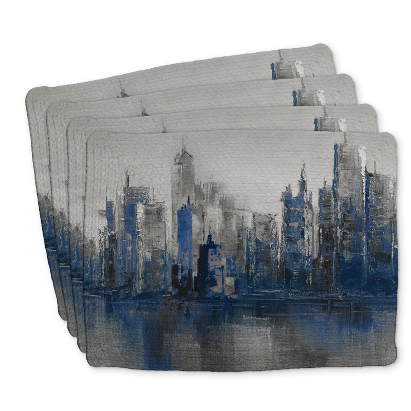 Ensemble de 4 napperons en polyester tressé | Melancholy City Decor