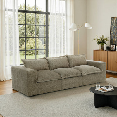 Canapé modulaire rembourré en chenille avec dossier rembourré - entièrement comprimé, aucun assemblage requis