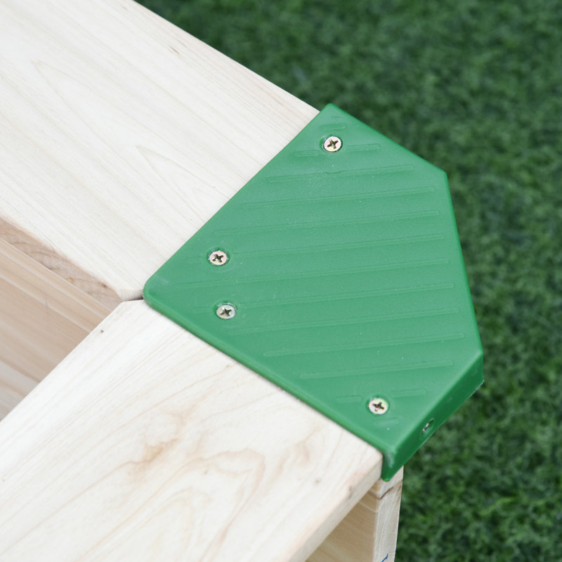 Freeport Park 120cm x 120cm Solid Wood Square Sandbox with Cover