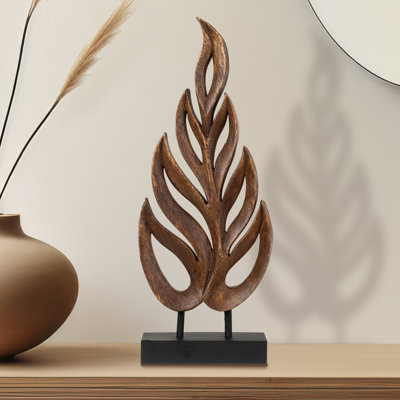 Madilyn Handmade Wooden Leaf Sculpture for Living Room & Hallway – Christmas Home Decor