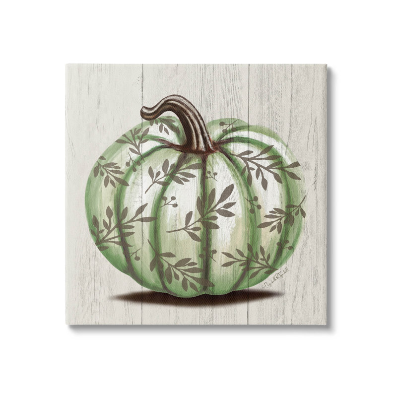 «Green Autumn Pumpkin», art mural sur toile par Elizabeth Tyndall, H 30 po x l 30 po x P 1,5 po