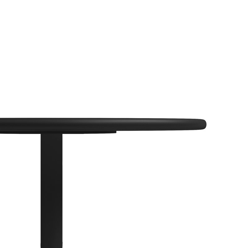 Table de salle à manger ronde de 24 po pour l'intérieur ou le patio avec plateau en acier et chaises pi, Noir