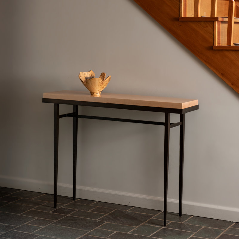 Wick Console Table, Dark Smoke, 32" H x 42" W x 11.5" D, Natural