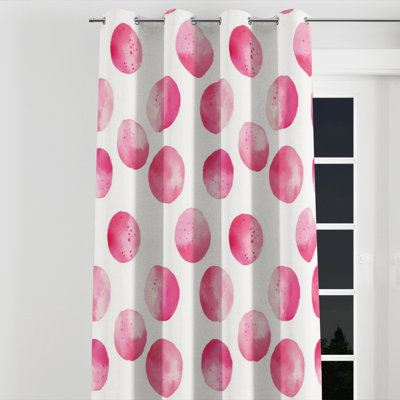 Rideau à paillettes filles pour chambre à coucher - Rideau à œillets à pois rose ludique - 1 panneau