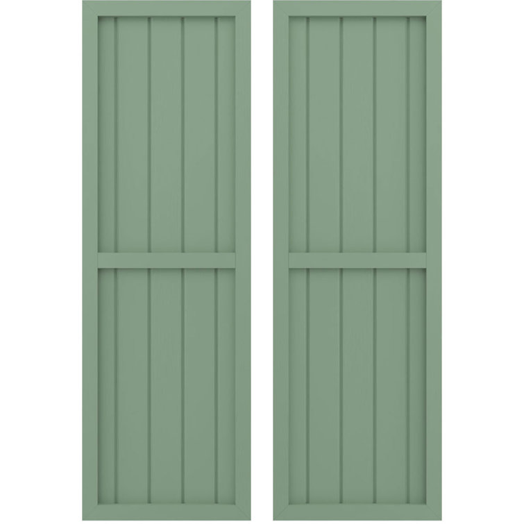 Americraft Two Equal Panel Framed Board-n-Batten Shutters (Per Pair)