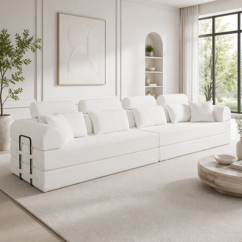 L shape Modular Sectional Sofa, Beige