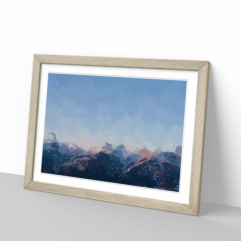 Mountain Horizon in France in Abstract - Framed Print, 62cm H x 87cm W x 2cm D, Oak Framed