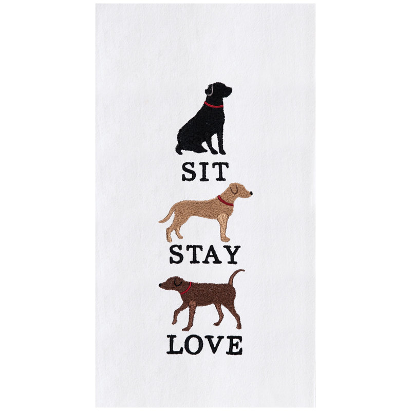 Débarbouillette de cuisine et de salle de bain Sit Stay Love Dog