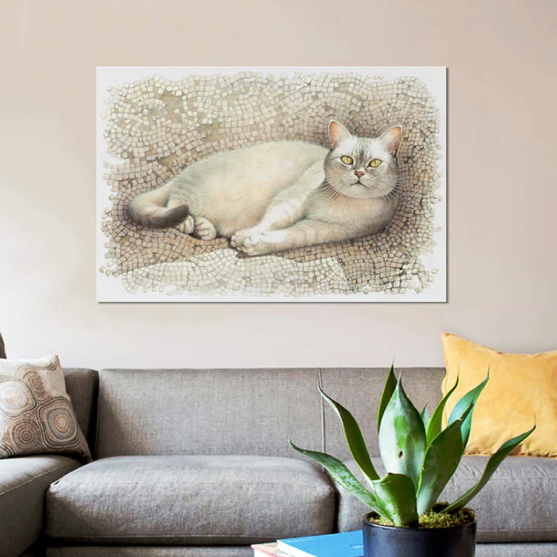 « mumu reposer on sun warmed mosaic », impression sur toile, H 12 po x l 18 po x P 1,5 po, Toile tendue, Pas de tapis