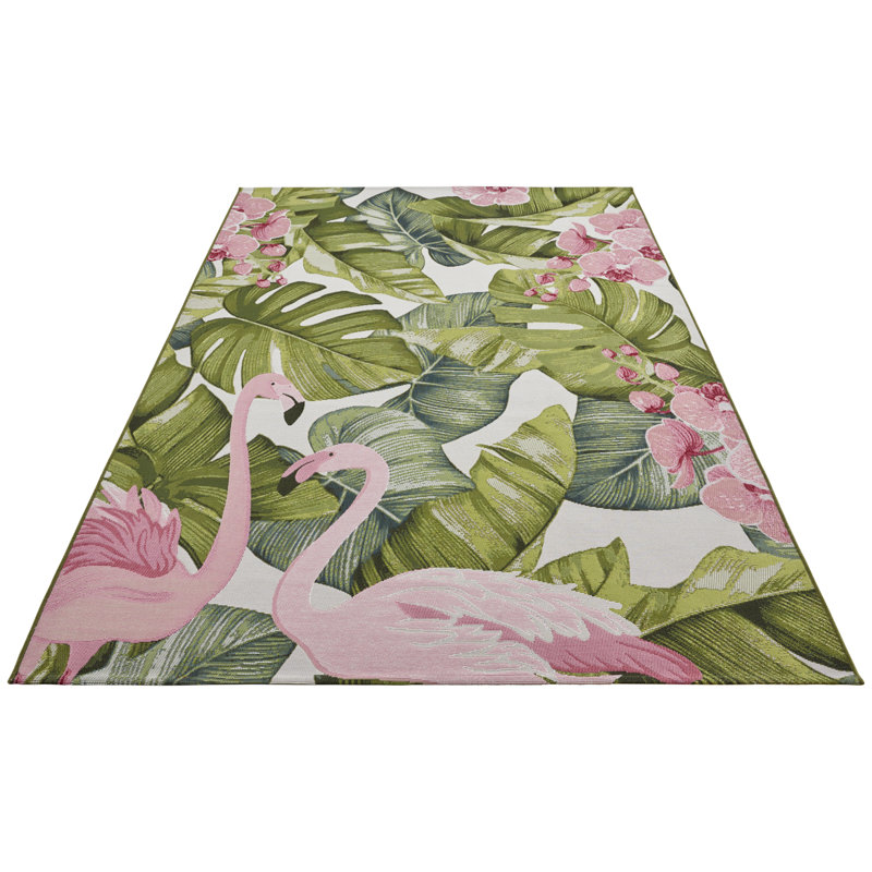 Flamingo Green Indoor/Outdoor Rug, Rectangle 160 x 235cm