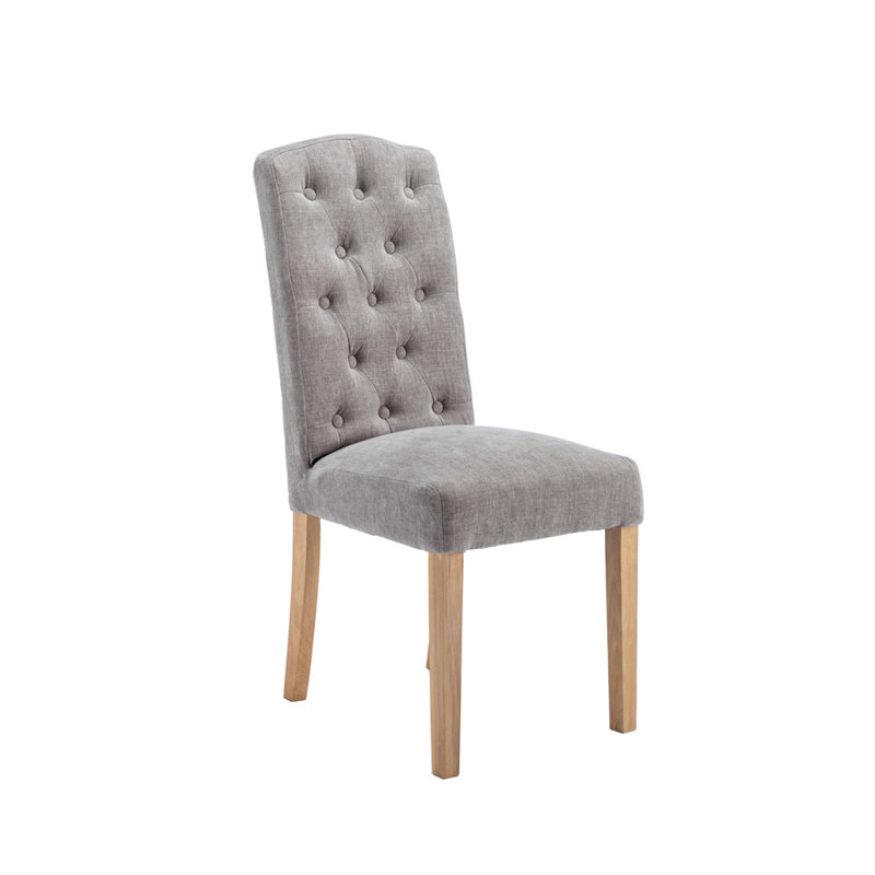 Preston Botton Back Dining Chair, Grey, Grey, 5