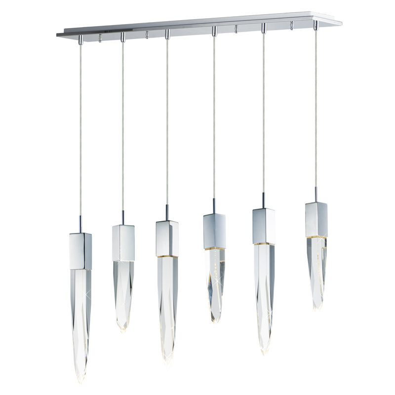 Fleenor 6 - Light LED Kitchen Island Pendant, Polished Chrome