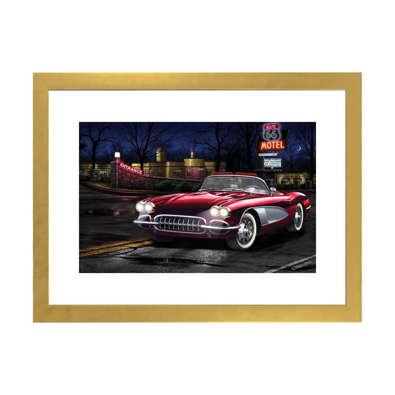 «Vette 66», reproduction d'art, H 16 po x l 24 po x P 1 po, Papier noir