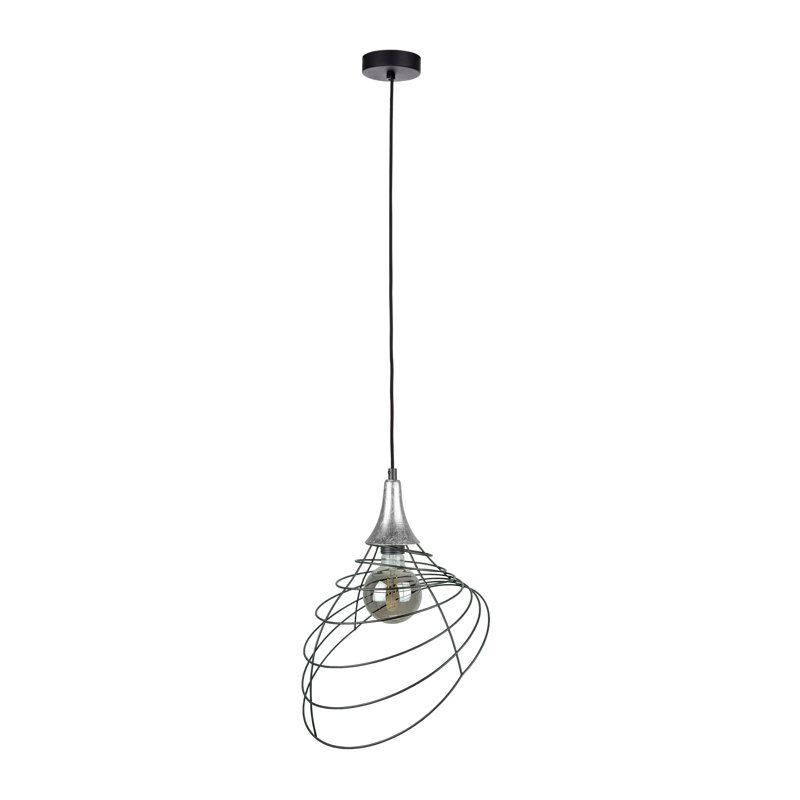 Tayeb 1 - Light Single Pendant, Black/Silver