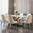 Modern Luxury White Marble Dining Table with Gold Metal X-Shaped Base for Dining Room, Seats 6-8 people-119778409
