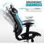 Fauteuil de bureau en filet pour une ergonomie optimale - lombaire, accoudoirs et bureaux à domicile réglables ergonomiques avec roues respirantes avec roues silencieuses pour bureau / maison