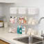 Bacs de rangement en plastique transparent avec poignées, paquet de 4 très grands contenants en acrylique pour garde-manger, garde-robe, cuisine, salle de bain et rangement sous l'évier