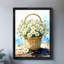 Art encadré noir, panier de fleurs rempli de marguerites, impressions de style rétro-357290521