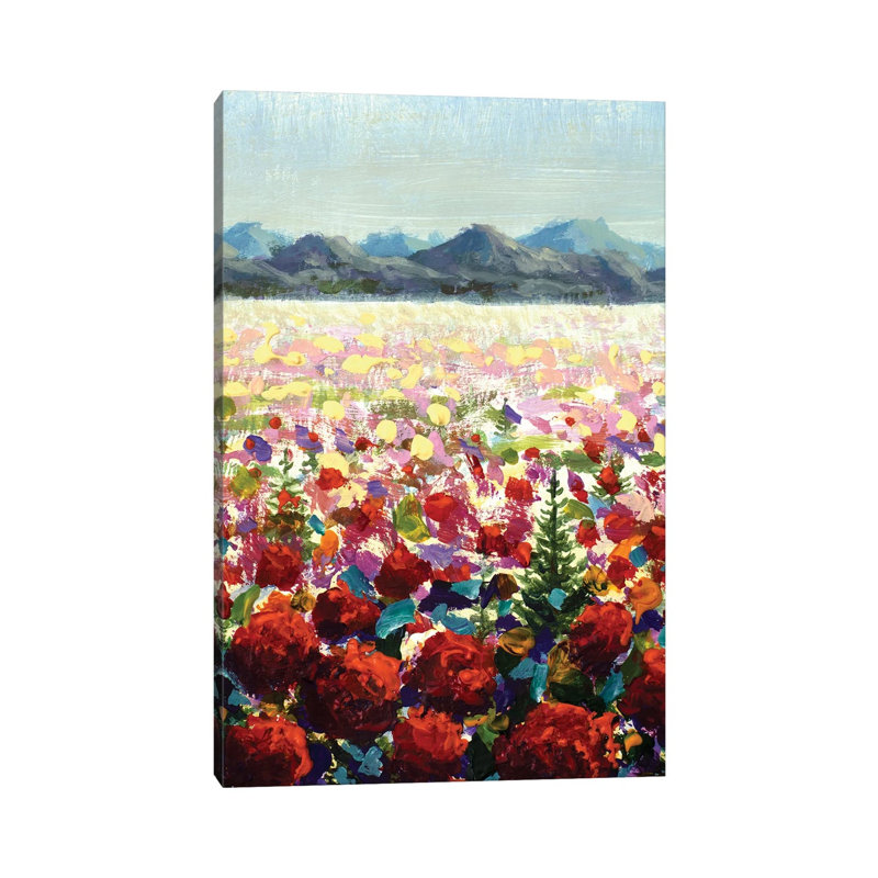 Alpine Meadows Red Wildflower Poppies In Mountains by Valery Rybakow - Gallery-Wrapped Canvas Giclée on Canvas