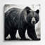Faune, ours noir américain, art mural en métal noir-1387908181