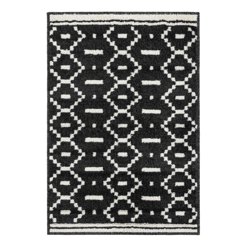 Ivy Bronx Begna Nathanyl Rug Black, Rectangle 2' x 3'1"