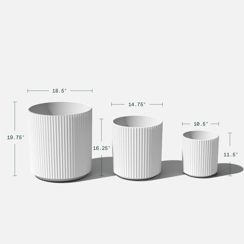 Demi Series Round Planter Set of 3, White