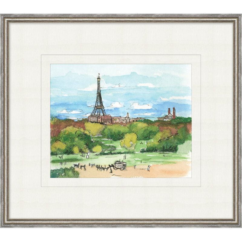 Mes voyages à travers la France 4 - Peinture sur papier encadrée