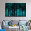 Silhouette de forêt turquoise sur toile-1883253167