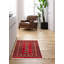 Tapis rouge en laine noué à la main de conception unique 2 pi 7 po x 4 pi Mosammat