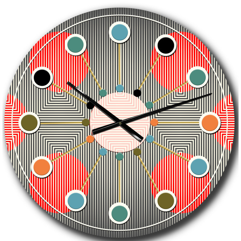 Horloge murale moderne Mid-Century, Grand