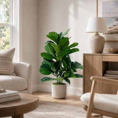 33'' Faux Fiddle Leaf Fig Tree in Planter