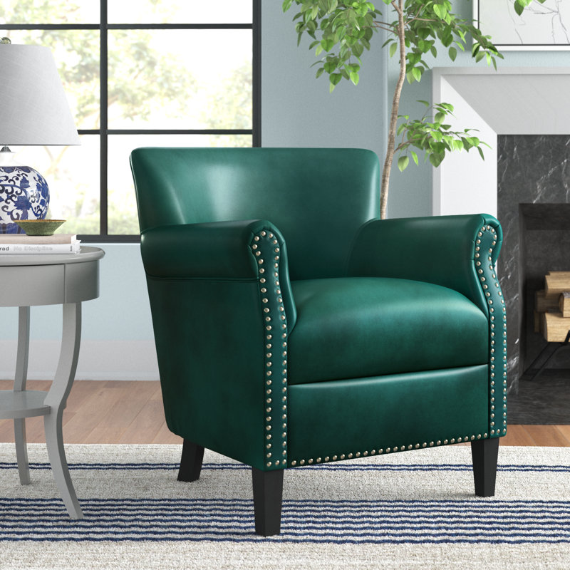Fauteuil de 29,5 po de largeur Gail, Similicuir bleu sarcelle