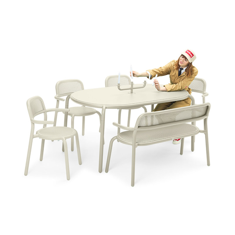 Toni Tablo Outdoor Dining Table Set With Chairs, Anthracite, 4