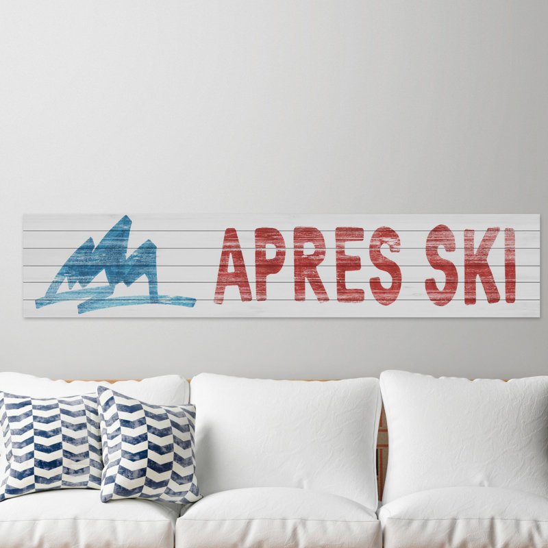 « apres ski ii », art textuel sur bois